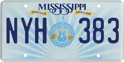 MS license plate NYH383