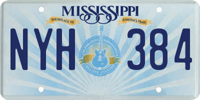 MS license plate NYH384