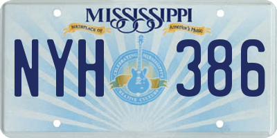 MS license plate NYH386