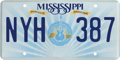 MS license plate NYH387