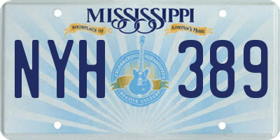 MS license plate NYH389