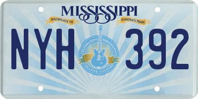 MS license plate NYH392