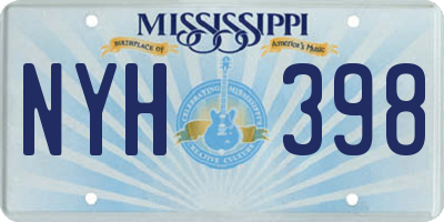 MS license plate NYH398