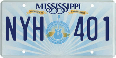 MS license plate NYH401