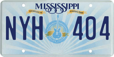MS license plate NYH404