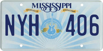 MS license plate NYH406