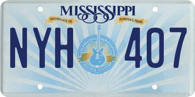 MS license plate NYH407