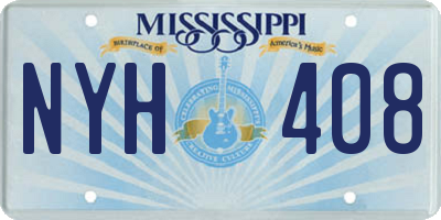 MS license plate NYH408