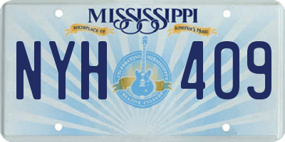 MS license plate NYH409