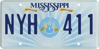 MS license plate NYH411