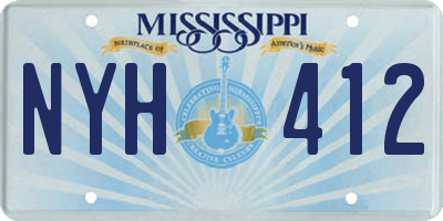 MS license plate NYH412