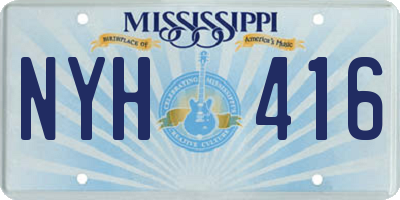 MS license plate NYH416