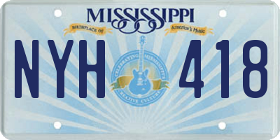 MS license plate NYH418