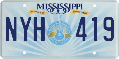 MS license plate NYH419