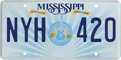 MS license plate NYH420
