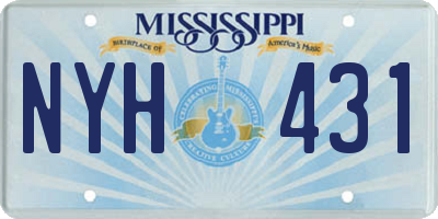 MS license plate NYH431