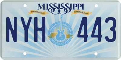 MS license plate NYH443
