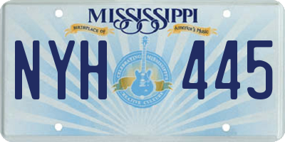 MS license plate NYH445
