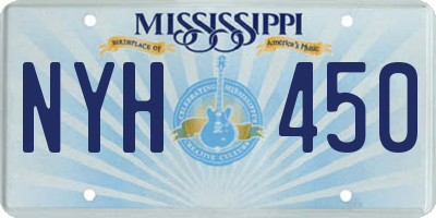 MS license plate NYH450