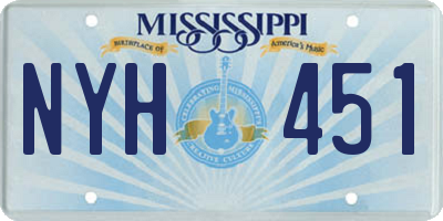 MS license plate NYH451