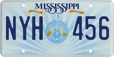 MS license plate NYH456