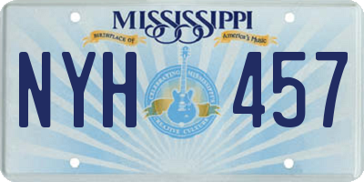 MS license plate NYH457
