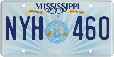 MS license plate NYH460
