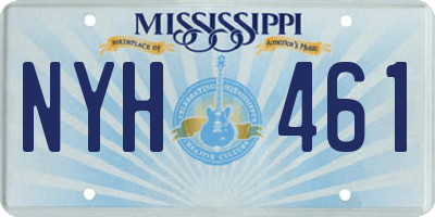 MS license plate NYH461