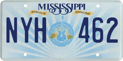 MS license plate NYH462