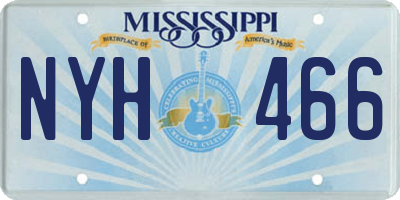 MS license plate NYH466