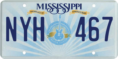 MS license plate NYH467