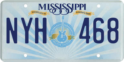 MS license plate NYH468