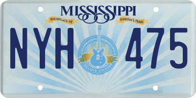 MS license plate NYH475