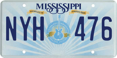 MS license plate NYH476
