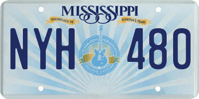 MS license plate NYH480