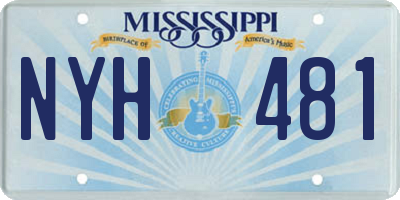 MS license plate NYH481