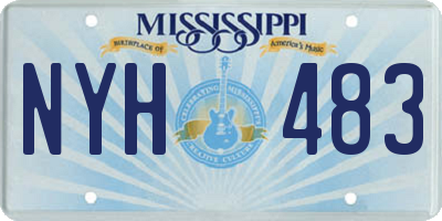 MS license plate NYH483