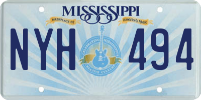 MS license plate NYH494