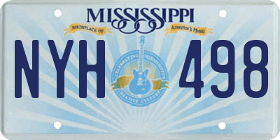 MS license plate NYH498