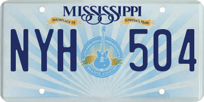 MS license plate NYH504
