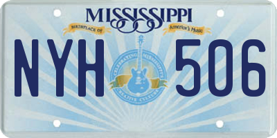 MS license plate NYH506