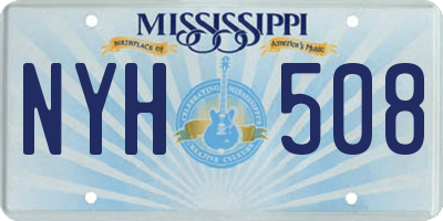 MS license plate NYH508