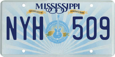 MS license plate NYH509