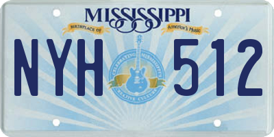 MS license plate NYH512