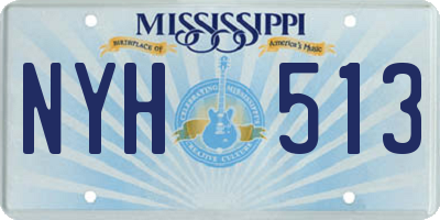 MS license plate NYH513