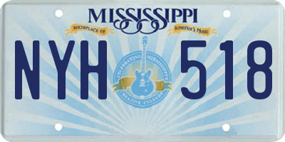 MS license plate NYH518