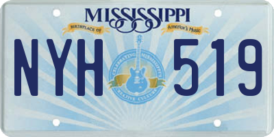 MS license plate NYH519