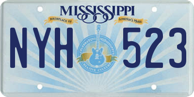 MS license plate NYH523