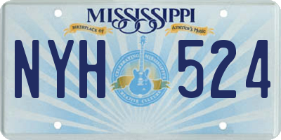 MS license plate NYH524