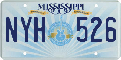 MS license plate NYH526